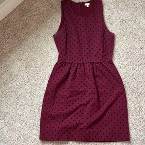 J. Crew Wine and Black Polka Dot Mini Dress